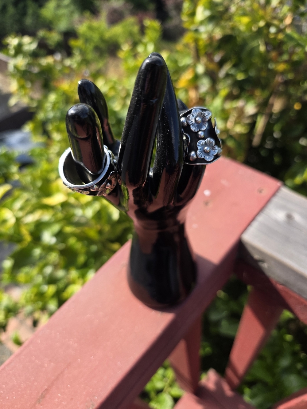 🌼Floral SilverTaxco Made Ring Adjustable Fits Size 6-8 - Picture 11 of 16